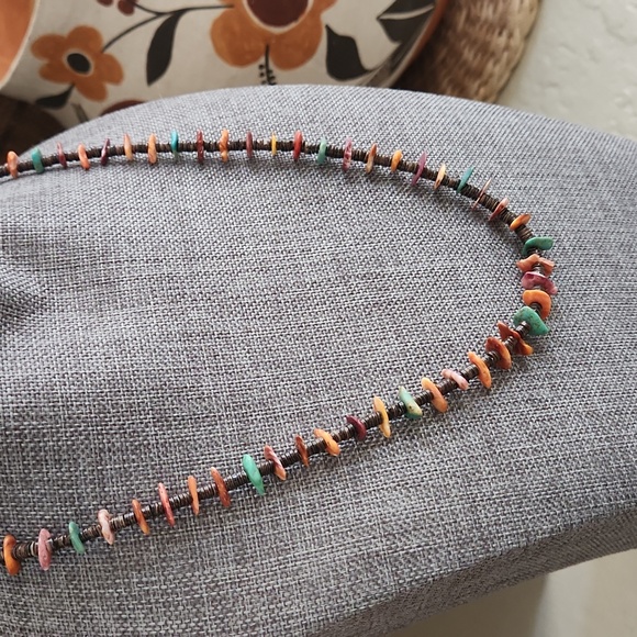 Native American Santo Domingo Handmade Turquoise, Spiny, & Heishi Necklace 💙🧡 - Picture 16 of 16